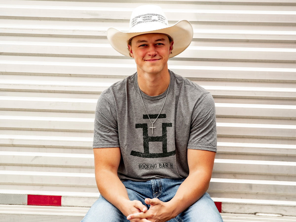Rocking Bar H Original Brand Vintage TeeHeather Grey Rocking Bar H Ranch