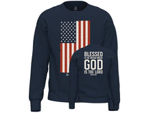 Load image into Gallery viewer, Rocking Bar H Blessed is the Nation Crewneck Sweatshirt