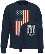 Load image into Gallery viewer, Rocking Bar H Blessed is the Nation Crewneck Sweatshirt