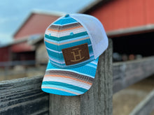 Load image into Gallery viewer, Rocking Bar H Rancher&#39;s Wife Teal Stripe Hat