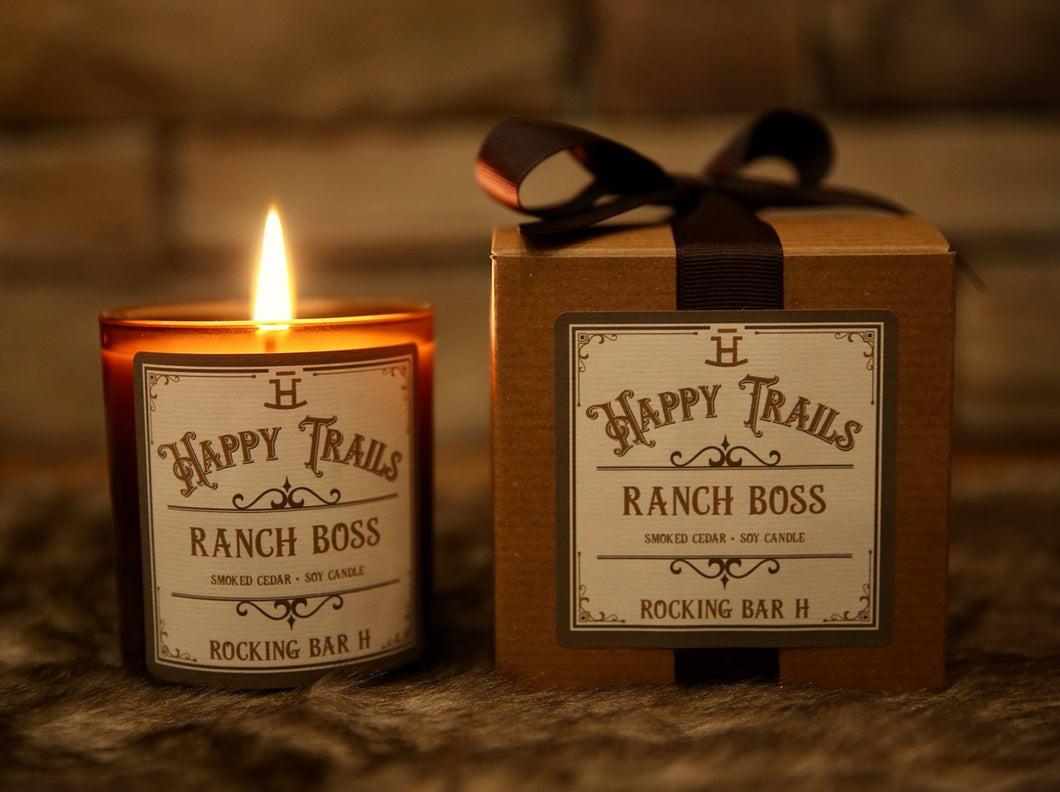 Rocking Bar H Happy Trails Candle - Ranch Boss