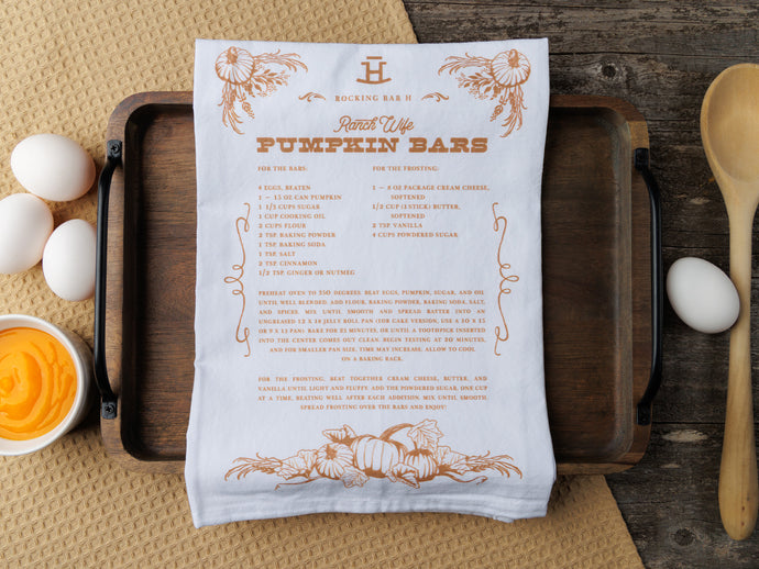 Rocking Bar H Ranch House Kitchen Towel - Pumpkin Bars